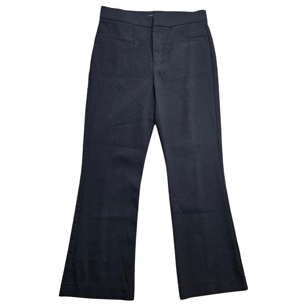 Zara Womens Black Flare Leg Cotton Blend Trousers Pants Size S MEX 26